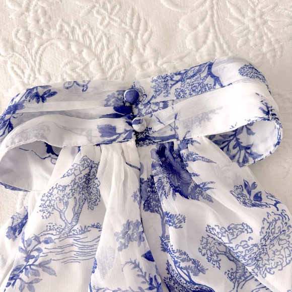 NWOT Lulus Float to You White Floral Print Halter Tiered Midi Dress XLarge - Picture 6 of 8